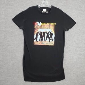 NSYNC Women Dress XS Black Mini T-Shirt 2018 No Strings Attached‎ Short Sleeve